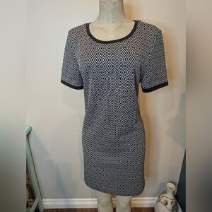 Long Tall Sally Shift Dress Short Sleeve Diamond Jacquard US 14